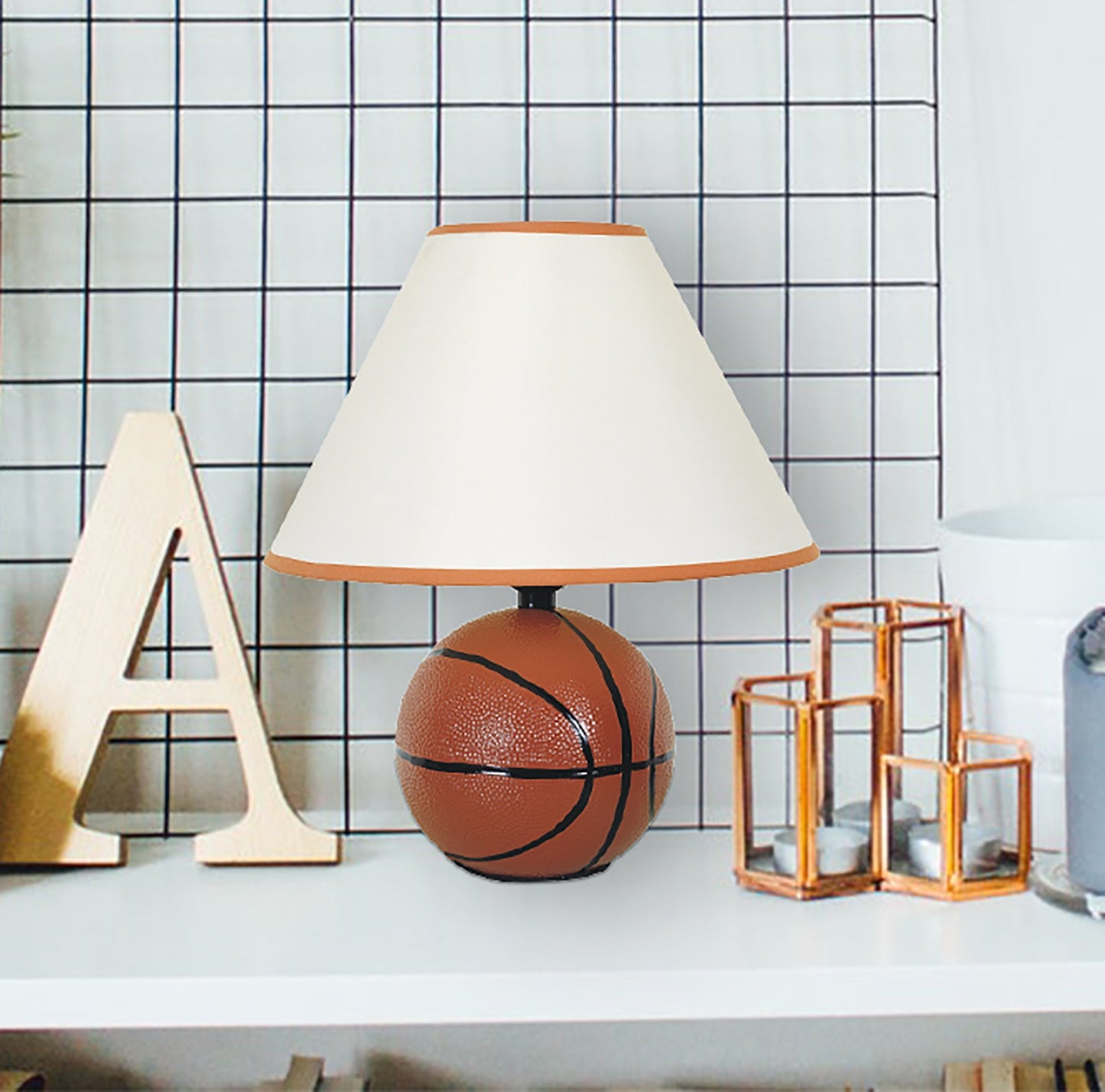 Ore International 12"H Ceramic Basketball Table Lamp