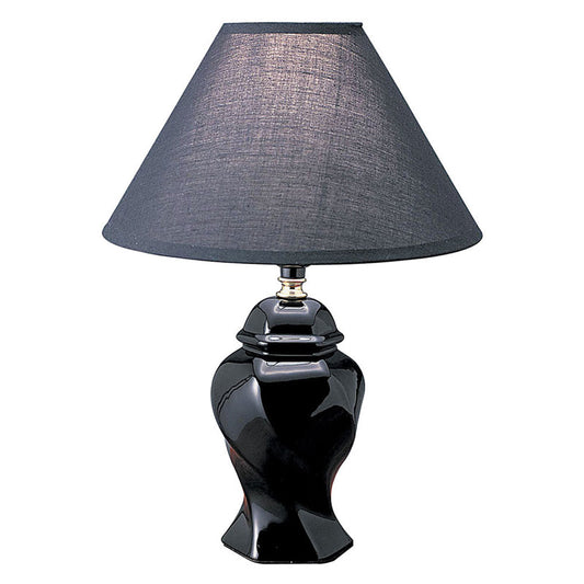 Ore International 13"H Ceramic Table Lamp In Black