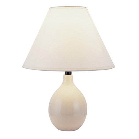 Ore International 13"H Ceramic Table Lamp With White Fabric Shade In Beige