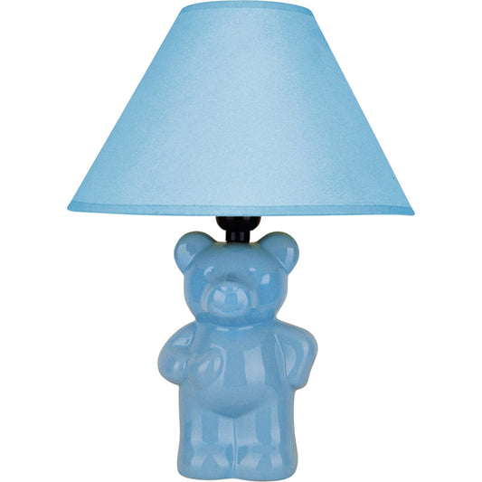 Ore International 13"H Ceramic Teddy Bear Lamp In Light Blue