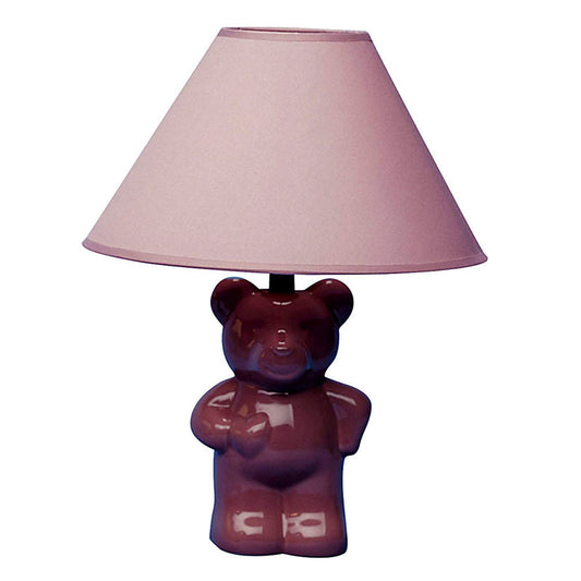 Ore International 13"H Ceramic Teddy Bear Lamp In Pink