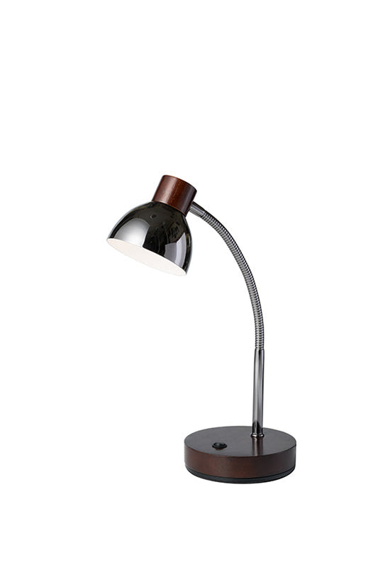 Ore International 13"H Espresso Gloss LED Goose Neck Cone Table Lamp
