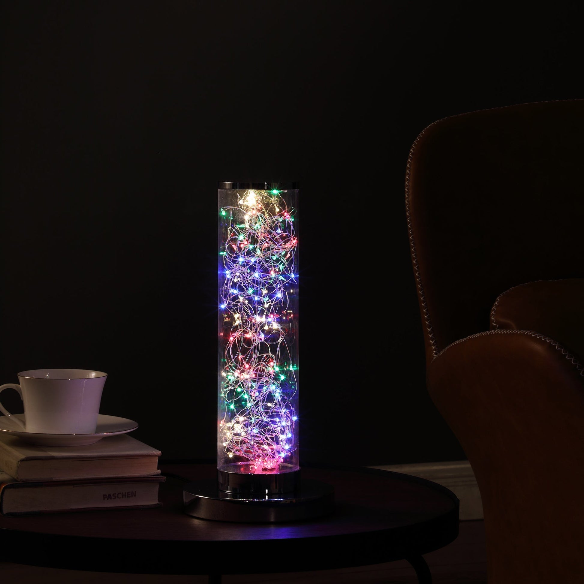 Ore International 13"H Exposed Multi-Colored Rope LED Namiri Column Table Lamp