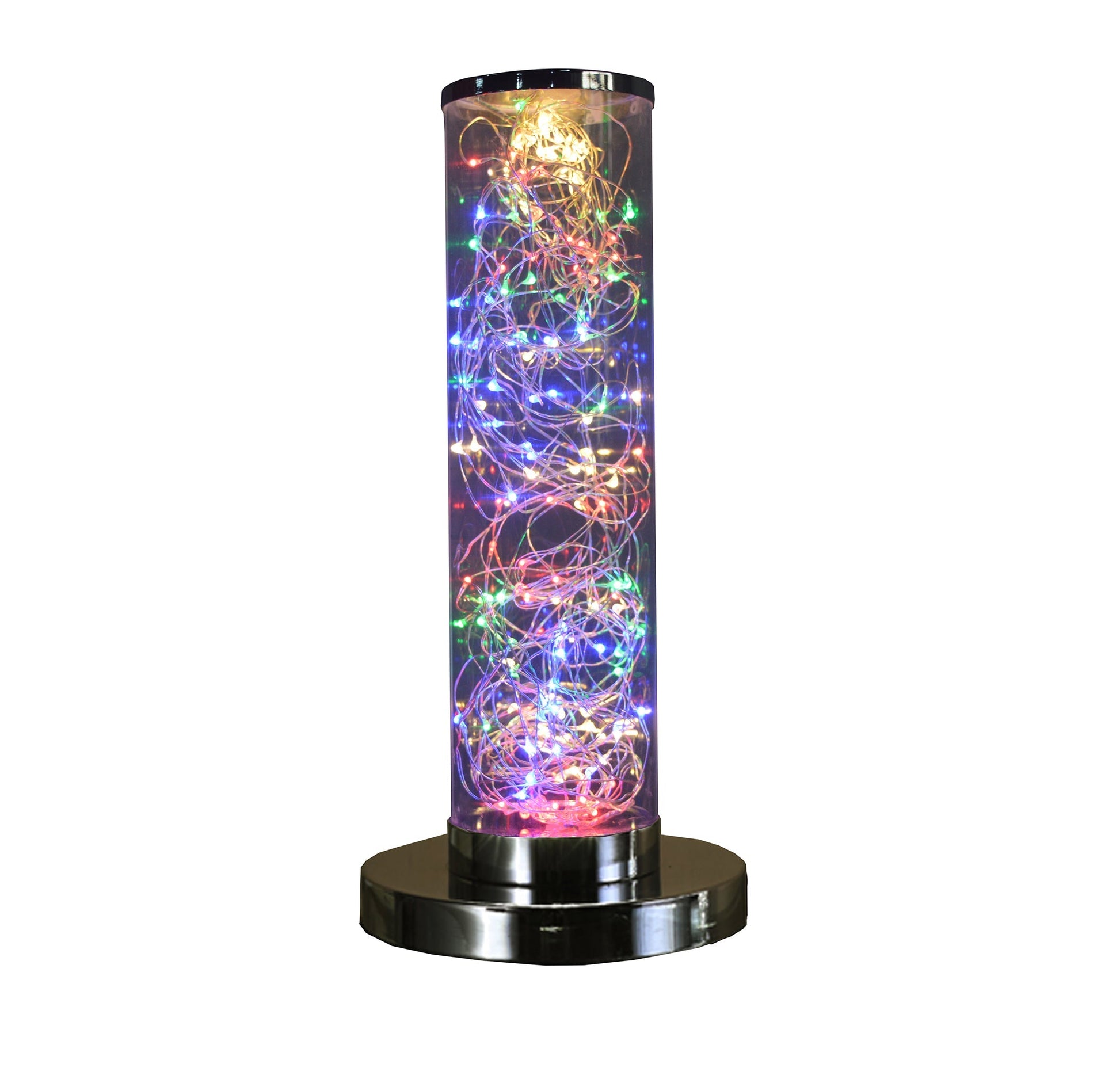 Ore International 13"H Exposed Multi-Colored Rope LED Namiri Column Table Lamp