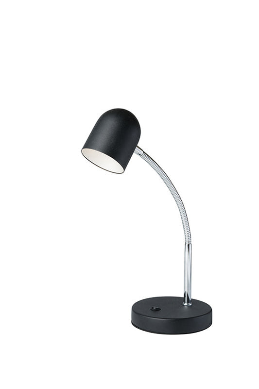 Ore International 13"H Matte Black LED Goose Neck Metal Bowl Table Lamp