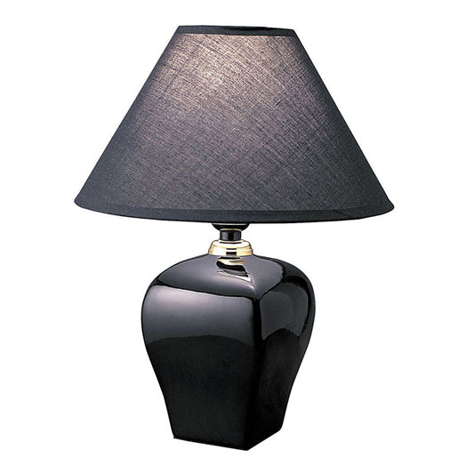 Ore International 13"H Urn-Shaped Ceramic Table Lamp In Black