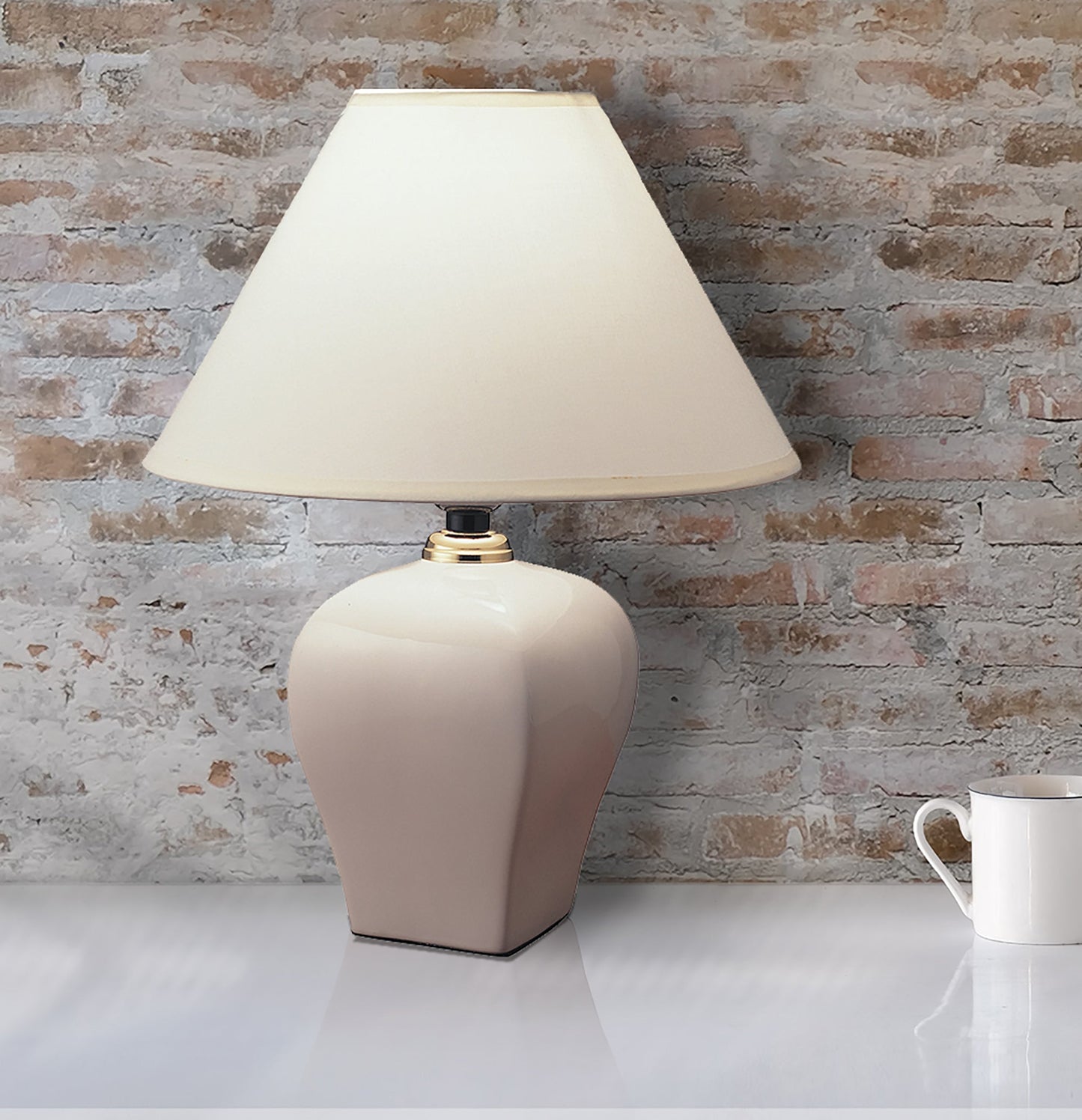 Ore International 13"H Urn-Shaped Ceramic Table Lamp In Ivory