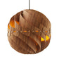 Ore International 14"H Cosmo Walnut Wood Round Hardwired Pendant Light