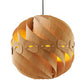 Ore International 14"H Cosmo White Oak Round Hardwired Pendant Light