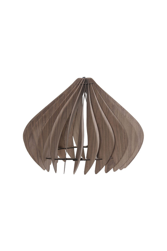 Ore International 14"H Glimpse Walnut Wood Hardwired Pendant Light