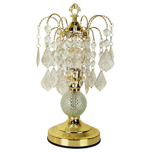 Ore International 15"H Ceramic Touch Accent Lamp In Gold With Glass Ball Base