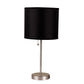 Ore International 16"H Black Brush Steel Accent Table Lamp