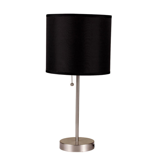 Ore International 16"H Black Brush Steel Accent Table Lamp