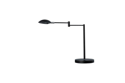 Ore International 16"H Luna LED Swing Arm Satin Black Desk Lamp