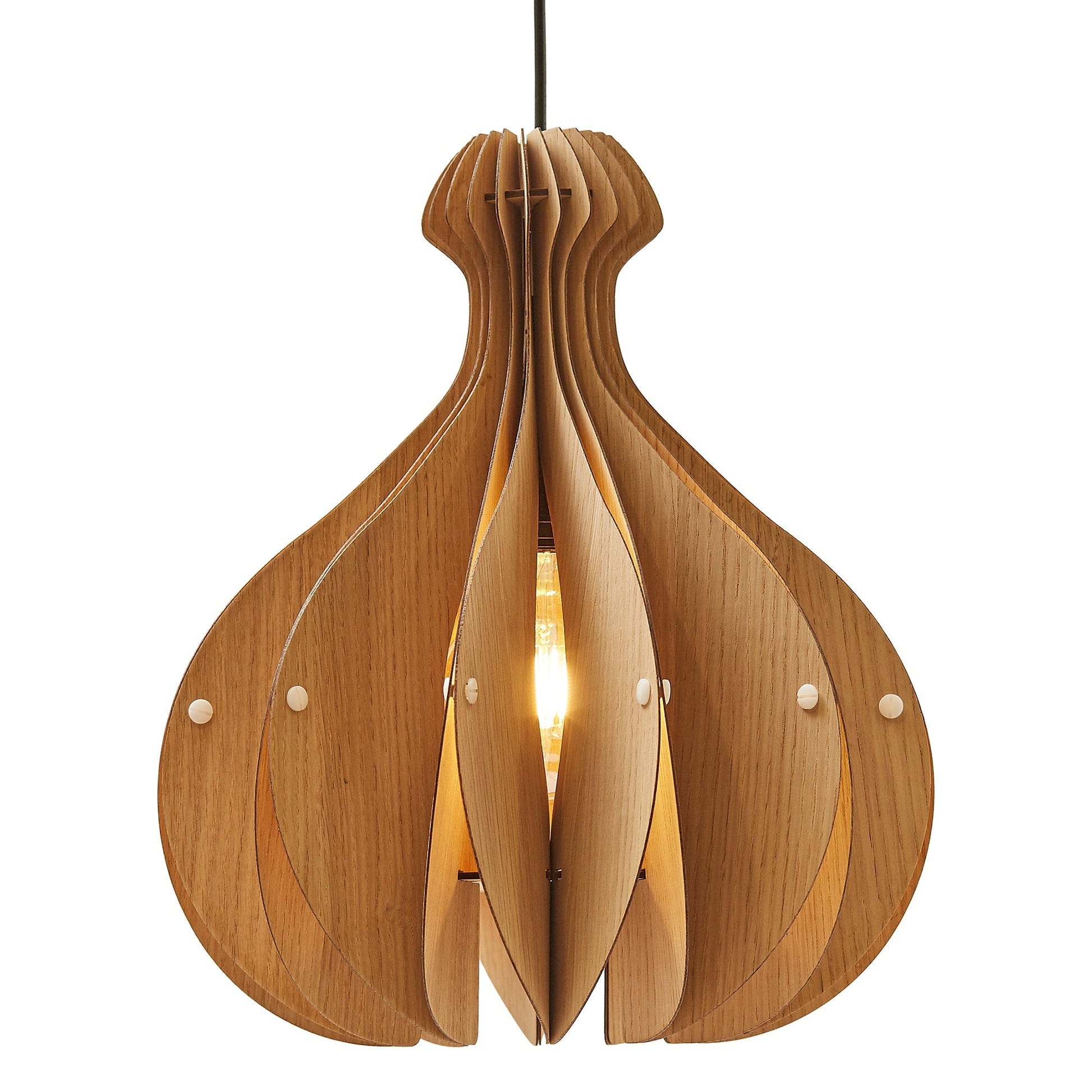 Ore International 16"H Vesta White Oak Hardwired Pendant Light