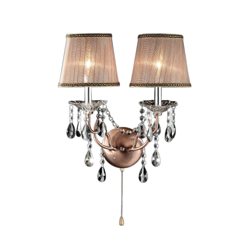 Ore International 17"H 2-Light Rosie Rose Copper Crystal Wall Sconces