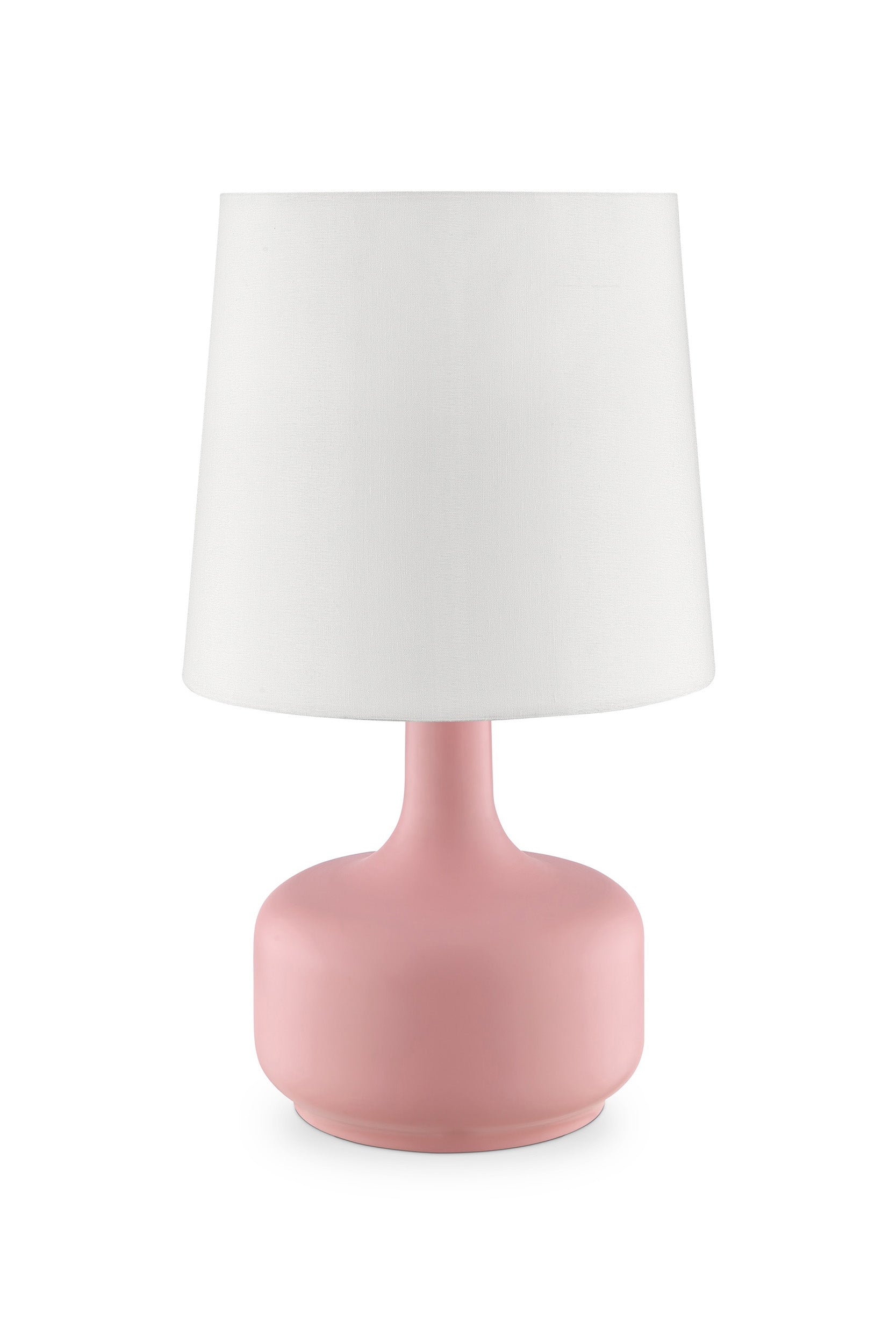 Ore International 17"H Cheru Powder Pink Mid-Century Modern Touch On Metal Table Lamp