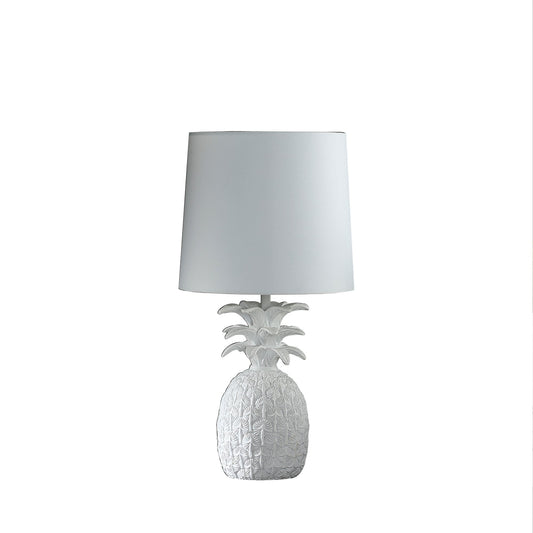 Ore International 17"H Coastal White Tropical Heahea Pineapple Table Lamp