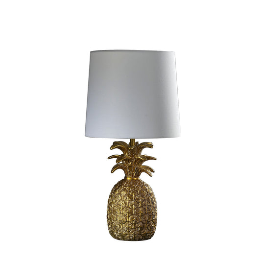 Ore International 17"H Golden Brass Tropical Heahea Pineapple Table Lamp