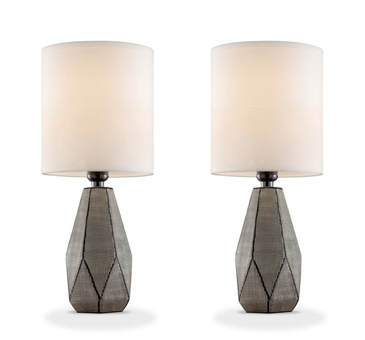 Ore International 17"H Manila Petite 2-Piece Table Lamp Set
