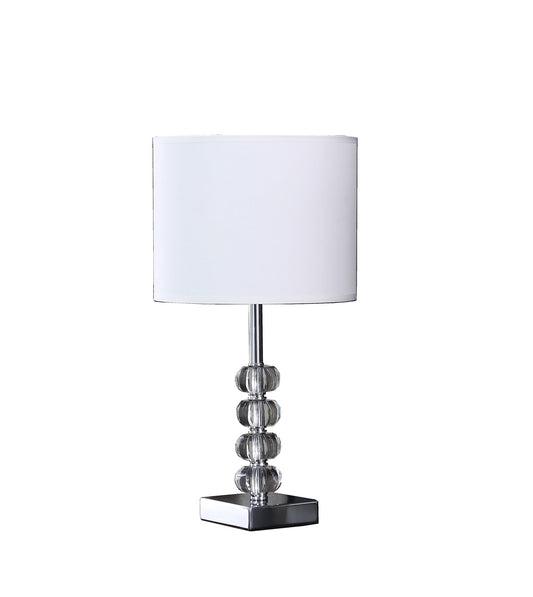 Ore International 18"H Olivia Prism Orb Crystal Modern Silver Table Lamp