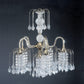 Ore International 19" Antique Brass Acrylic & Glass Hardwired Chandelier