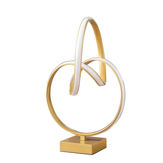 Ore International 19"H Abstract Infinity Matte Gold Modern Table Lamp