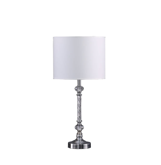 Ore International 19"H Audrey Twisted Crystal Modern Silver Table Lamp