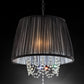 Ore International 19"H Black Eclipse 3-Light Crystal Hardwired Chandelier