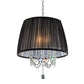 Ore International 19"H Black Eclipse 3-Light Crystal Hardwired Chandelier