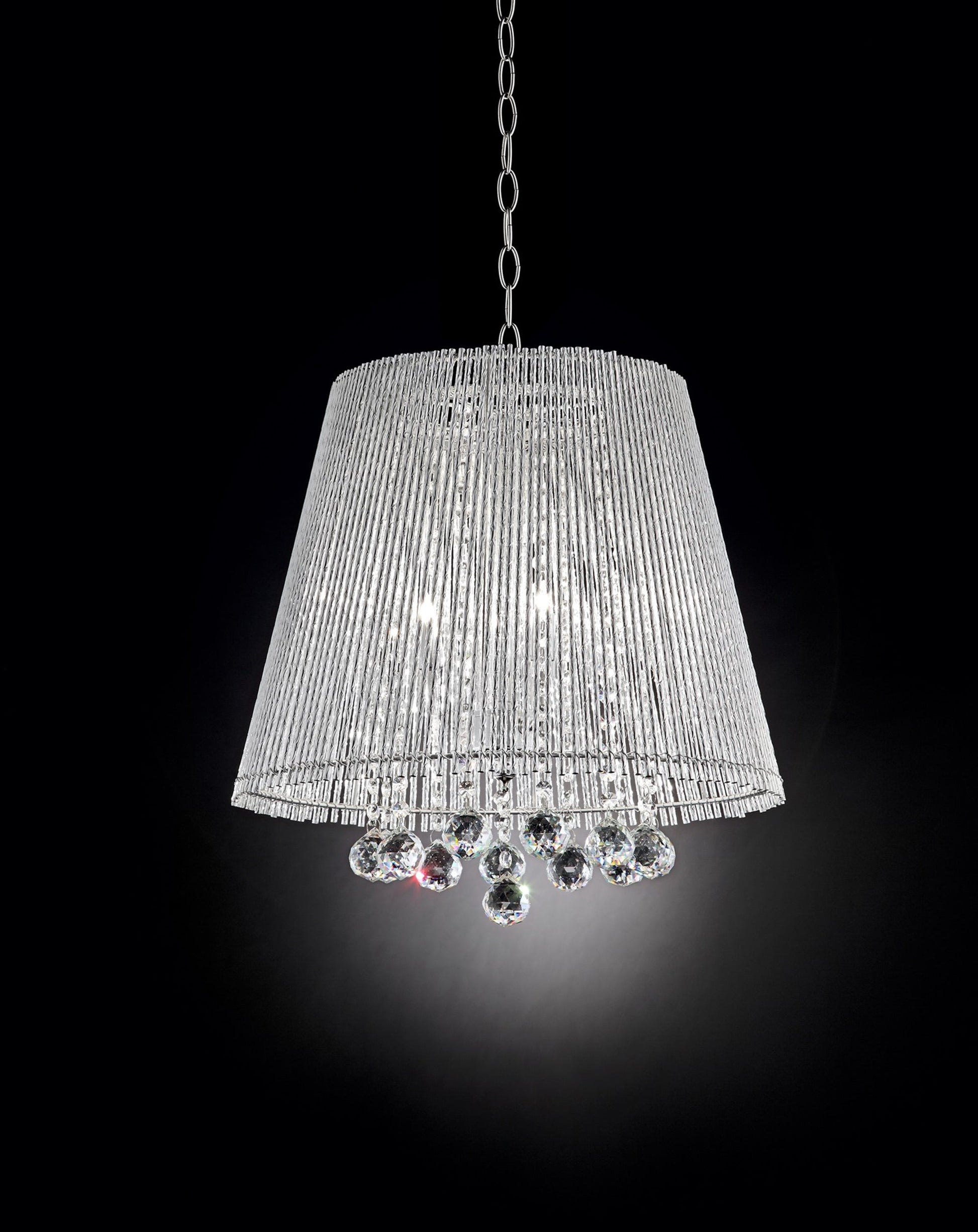 Ore International 19"H Dreamer 3-Light Crystal Aluminum Hardwired Chandelier