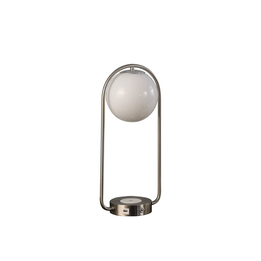 Ore International 19"H Neilsen Retro Table Lamp With Charging Station & USB Port