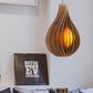 Ore International 20"H Acorus Walnut Wood Hardwired Ceiling Pendant & Table Lamp