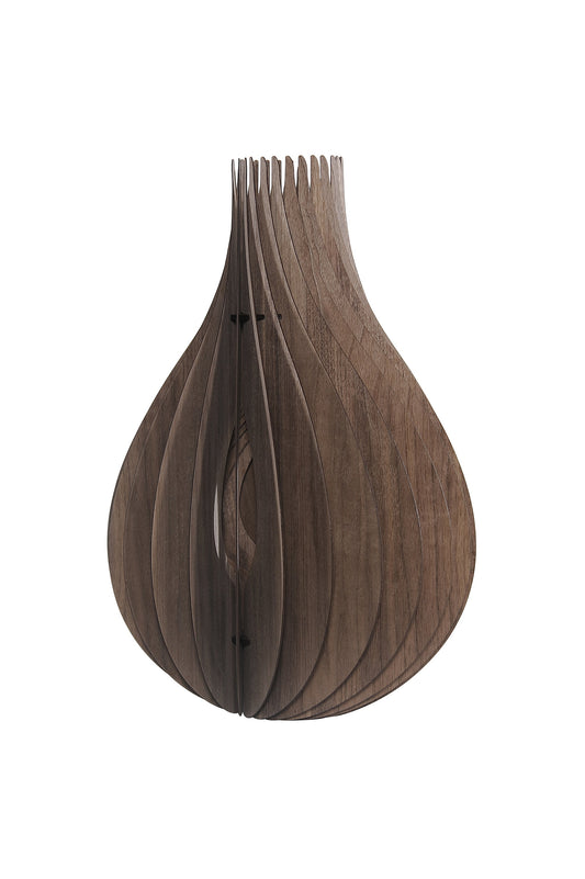 Ore International 20"H Acorus Walnut Wood Hardwired Ceiling Pendant & Table Lamp