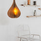 Ore International 20"H Calabash Walnut Wood Hardwired Ceiling Pendant & Table Lamp