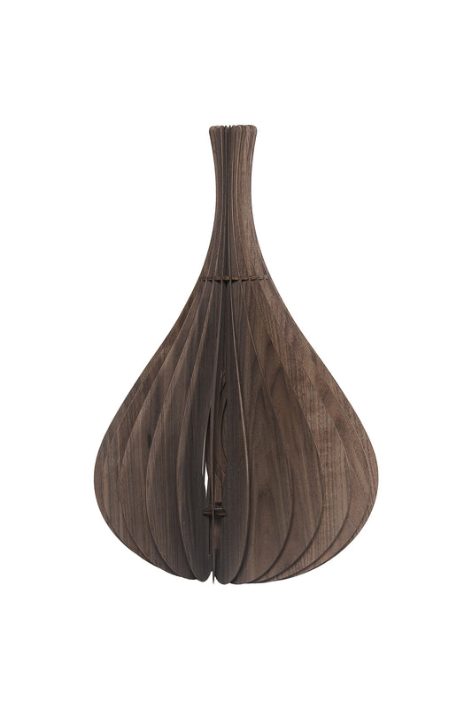Ore International 20"H Calabash Walnut Wood Hardwired Ceiling Pendant & Table Lamp