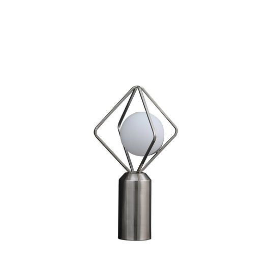 Ore International 20"H Ernst Modern Monoclinic Pendeloque Silver Metal Table Lamp