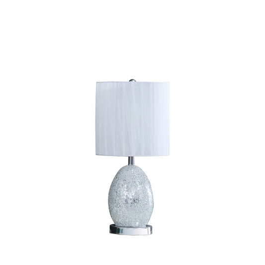 Ore International 20"H Niels Silver Mirror Glass & Metal Table Lamp With Nightlight