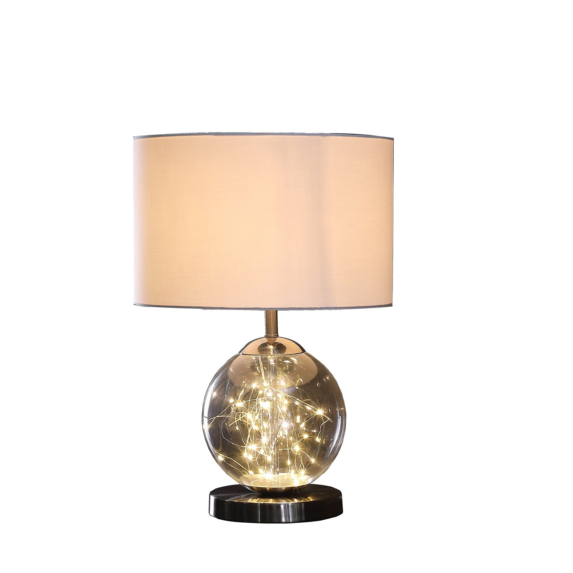 Ore International 21"H Athena Glass LED Plasma Mid-Century Metal Table Lamp