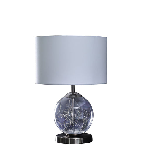 Ore International 21"H Athena Glass LED Plasma Mid-Century Metal Table Lamp