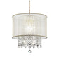 Ore International 21"H Bhavya Double Shade 3-Light Crystal Chandelier