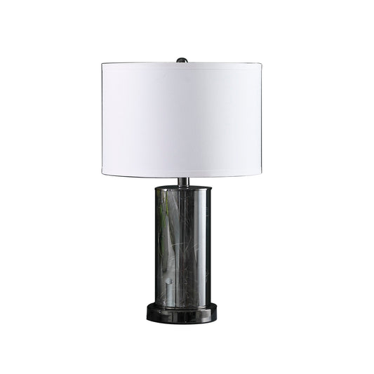 Ore International 21"H Cynx LED Night Light Mid-Century Glass Black Chrome Table Lamp