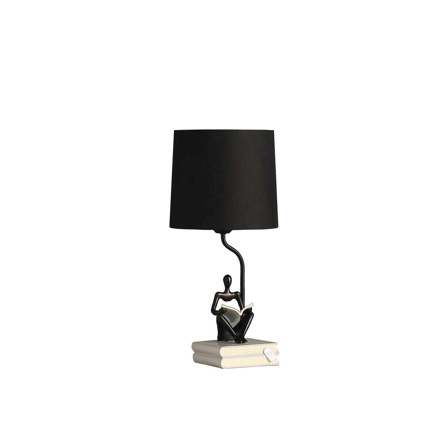 Ore International 21"H Modern Reader Black Sitting A Gray Stack Of Books Polyresin Table Lamp