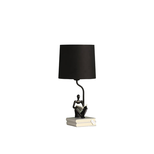 Ore International 21"H Modern Reader Black Sitting A Gray Stack Of Books Polyresin Table Lamp