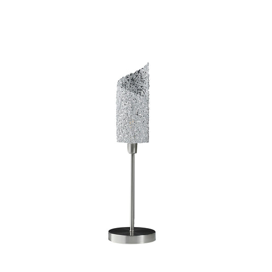 Ore International 22"H Aldo Upright Concave Aluminum Brush Silver Table Lamp