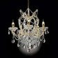Ore International 22"H Bella Petite Gold Crystal 5-Light LED Hardwired Chandelier