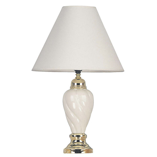 Ore International 22"H Ceramic Swirl Table Lamp In Ivory