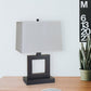 Ore International 22"H Square Table Lamp In Dark Bronze