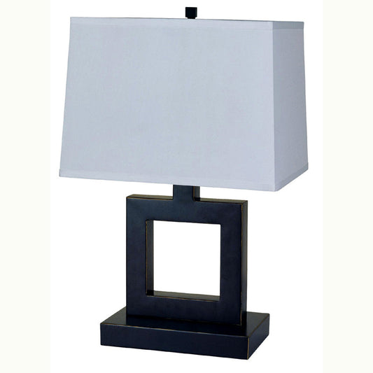 Ore International 22"H Square Table Lamp In Dark Bronze