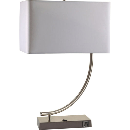 Ore International 23"H Contemporary Table Lamp In Chrome & Satin Nickel